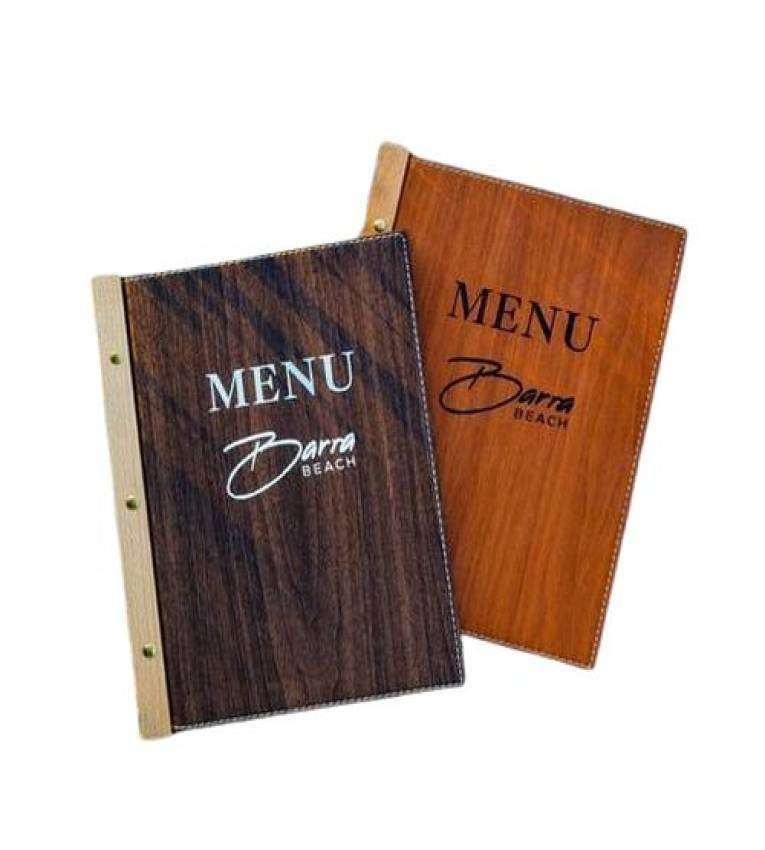 Porte-menu, classique marron en similicuir 16 larges A4